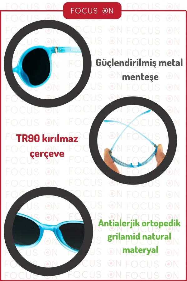 3-7 Yaş Çocuk Güneş Gözlüğü | Hafif Esnek Dayanıklı | %100 UV - Görsel 3