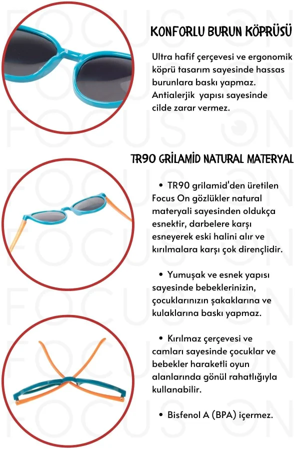 5-10 Yaş Polarize Çocuk Güneş Gözlüğü | Turkuaz Sarı | Hafif Esnek Dayanıklı - Görsel 5
