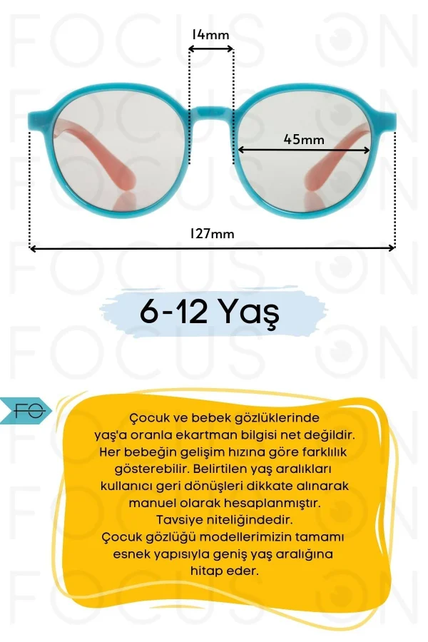 5-10 Yaş Polarize Çocuk Güneş Gözlüğü | Turkuaz Sarı | Hafif Esnek Dayanıklı - Görsel 3