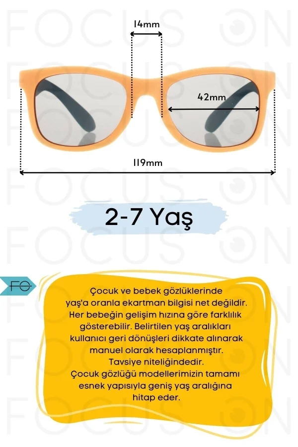 Polarize Çocuk Güneş Gözlüğü | 2-5 Yaş | Hafif Esnek | Mat Turuncu - Turkuaz - Görsel 3