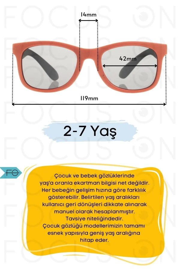 Polarize Çocuk Güneş Gözlüğü | 2-5 Yaş | Hafif Esnek | Mat Kırmızı - Siyah - Görsel 2