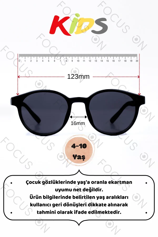 2-8 Yaş Polarize Çocuk Güneş Gözlüğü - Kırmızı - Görsel 4