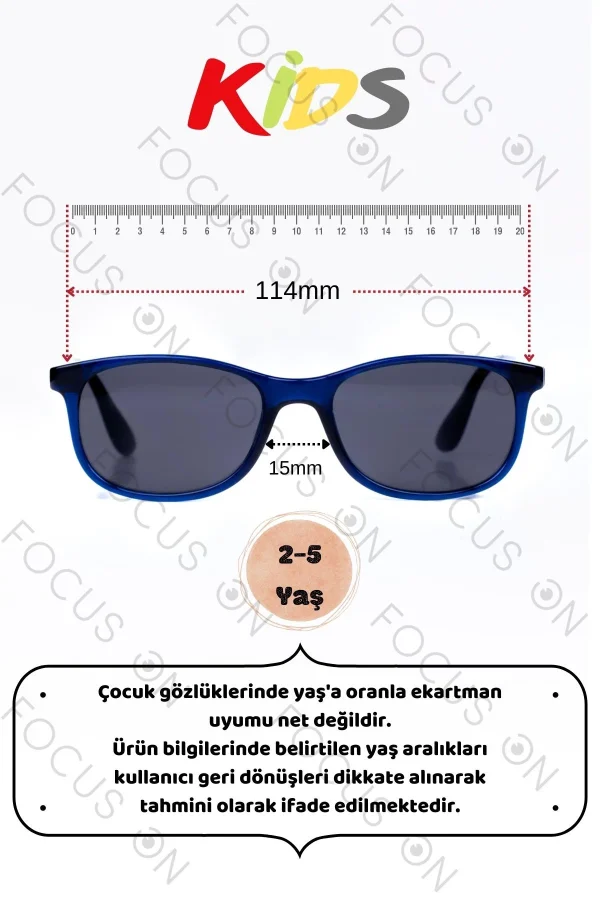 2-5 Yaş Polarize Çocuk Güneş Gözlüğü - Lacivert - Görsel 2