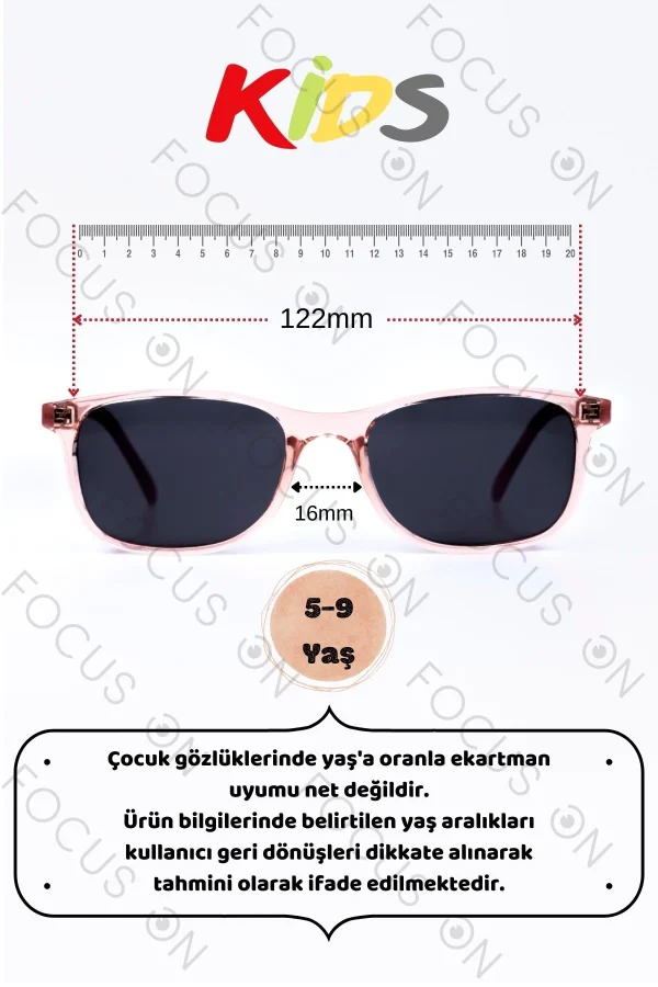 4-8 Yaş Polarize Çocuk Güneş Gözlüğü - Pembe - Görsel 3